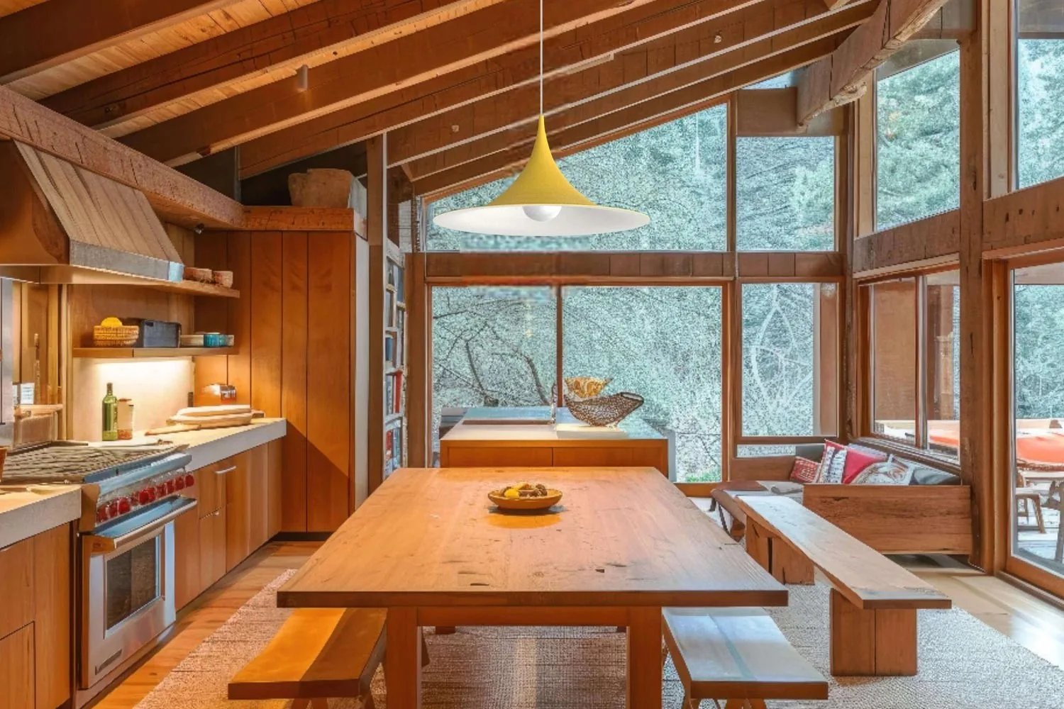 éclairage de maison en bois